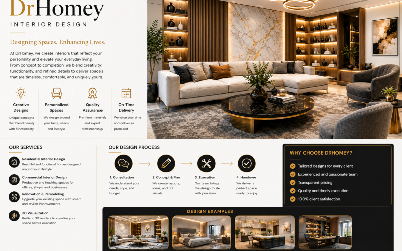 Interior Design DrHomey: Designing Spaces, Enhancing Lives